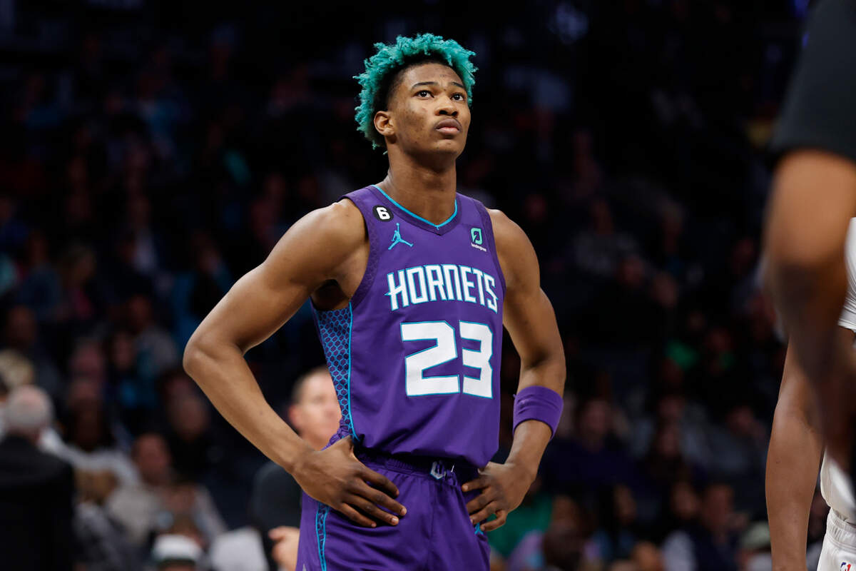 Charlotte Hornets forward Kai Jones during a March game at Spectrum Center. / Brian Westerholt-USA TODAY Sports