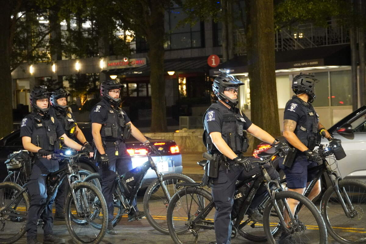CMPD bike officers were sent out to help enforce the curfew and ensure the safety of residents.