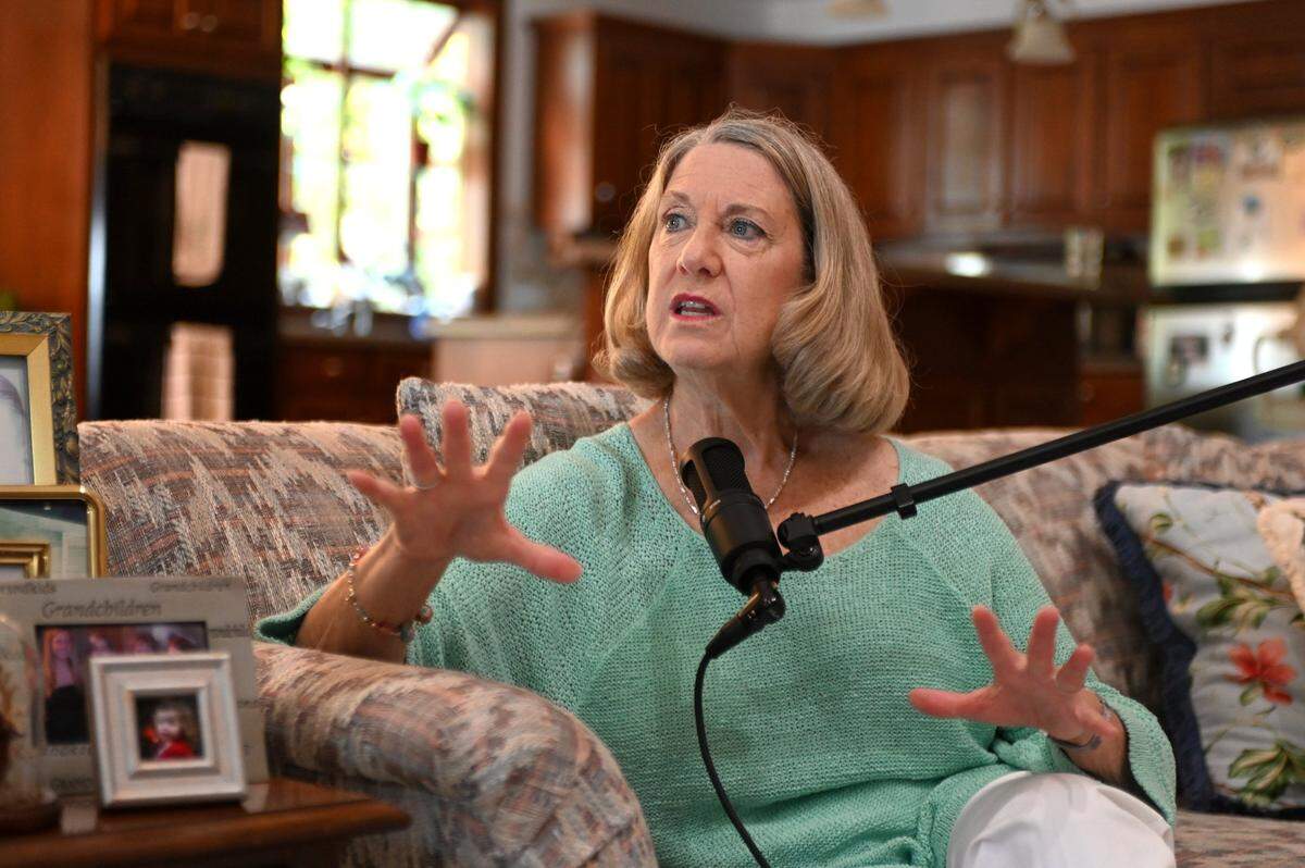Judy Rose, the former athletic director for the Charlotte 49ers, responds to a question during an interview at her home on Lake Norman on Monday, June 6, 2022.