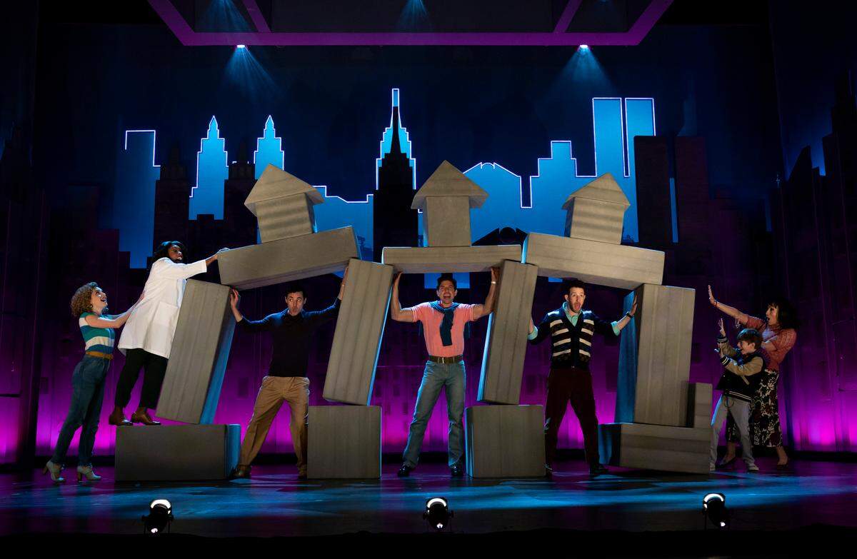 The first national touring company of “Falsettos” is pictured here. The 2016 Broadway revival of “Falsettos” comes to the Knight Theater June 25-30 as part of the Broadway Lights series.