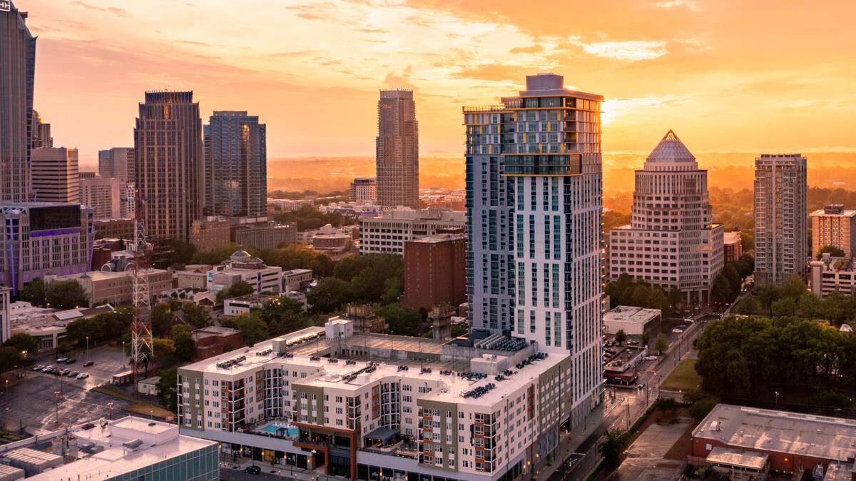 The Ellis, a high rise apartment building at 8th and North College streets, is finished and ready for leasing.