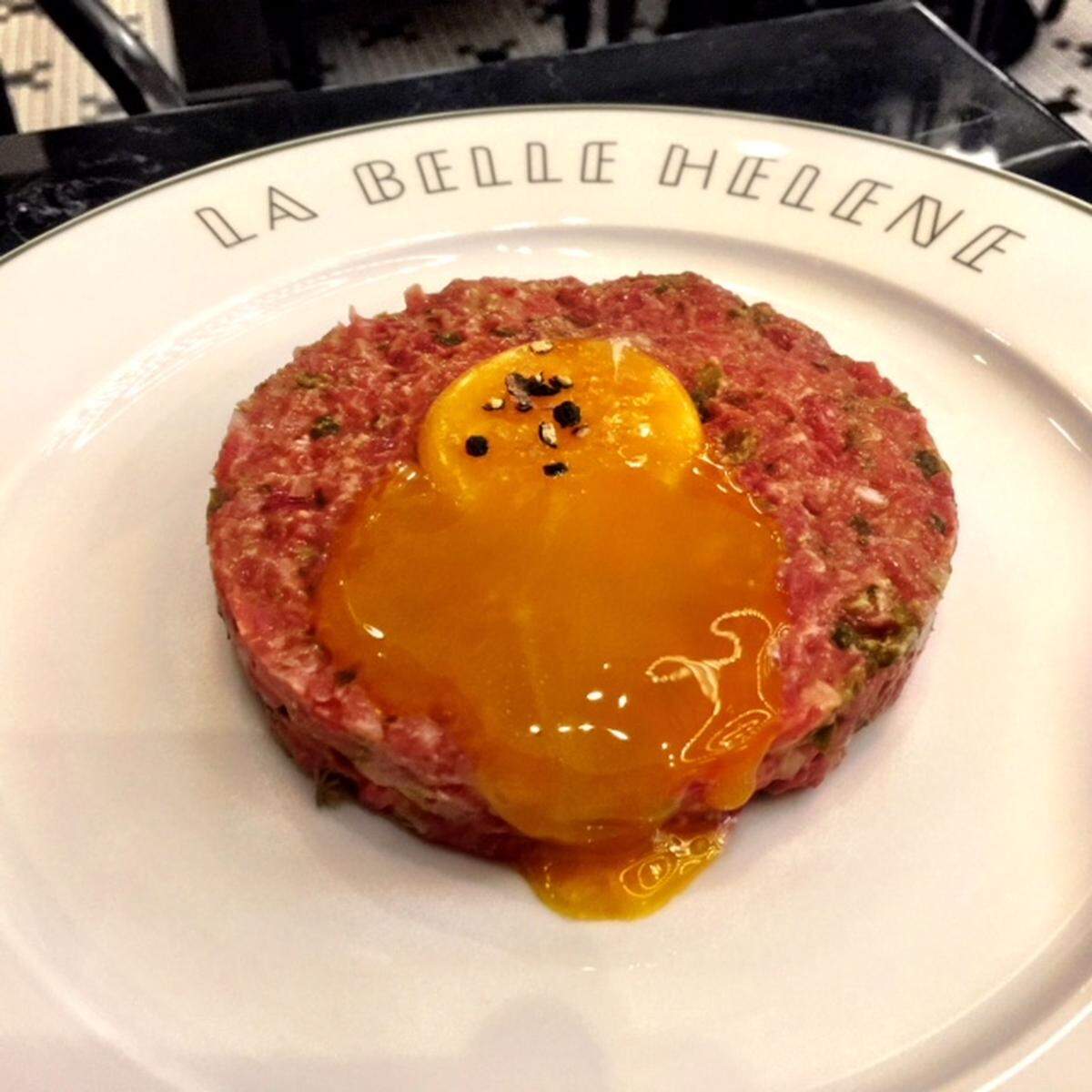 Expect a menu of French classics, like beef tartare with the slightly cooked egg yolk ready to mix in.