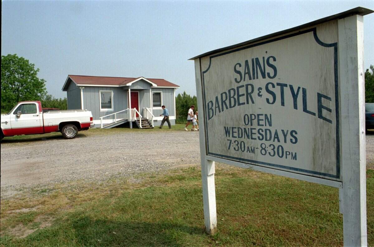 Sain’s Barber and Style shop in Vale, western Lincoln County, was destroyed by a tornado that killed four people on May 5, 1989. The family rebuilt the shop in two weeks.