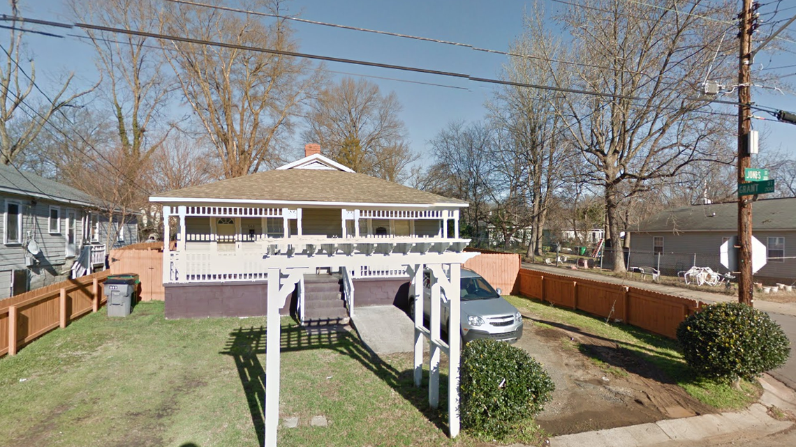 The 300 block of Jones Street where a male was shot and killed late Wednesday.