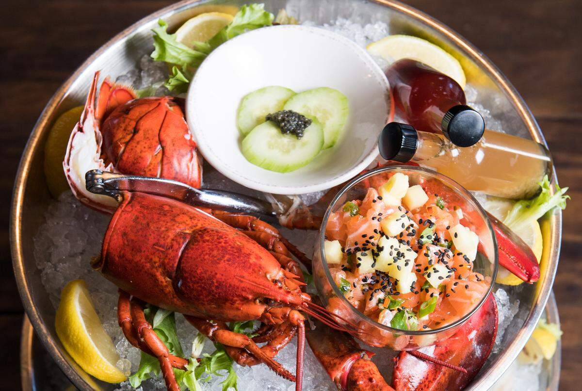 Sea Level 's Seafood Towers are available in two-tiers ($75) and three-tiers ($125).