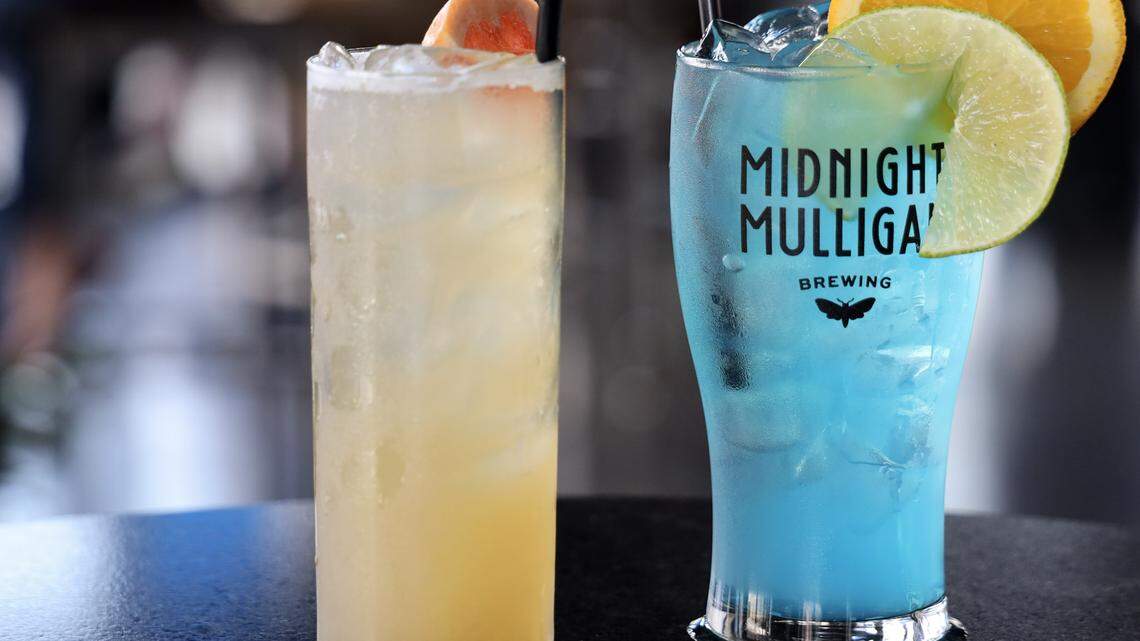 The Charlotte Skyline and Panthers Punch are on the cocktail menu at Midnight Mulligan Brewing.
