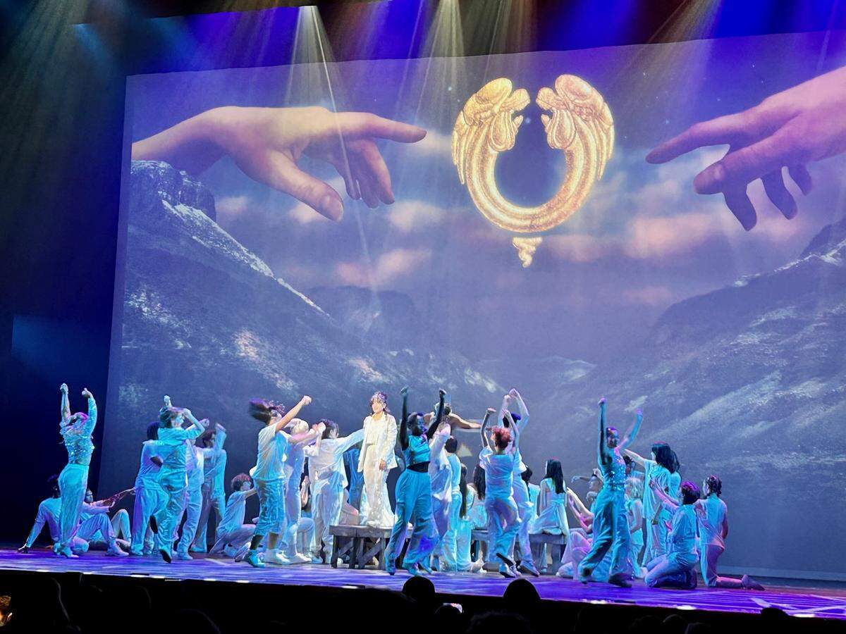 The cast of “Jesus Christ Superstar” from Central Academy of Technology & Arts perform at the Blumey Awards Sunday night. The show won Best Musical for Tier 2 schools.