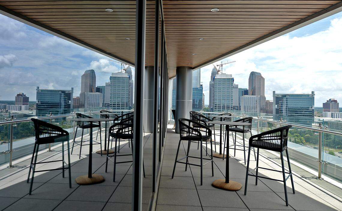 The new LendingTree headquarters includes outdoor patios, like this one on the 11th floor with a view of uptown.