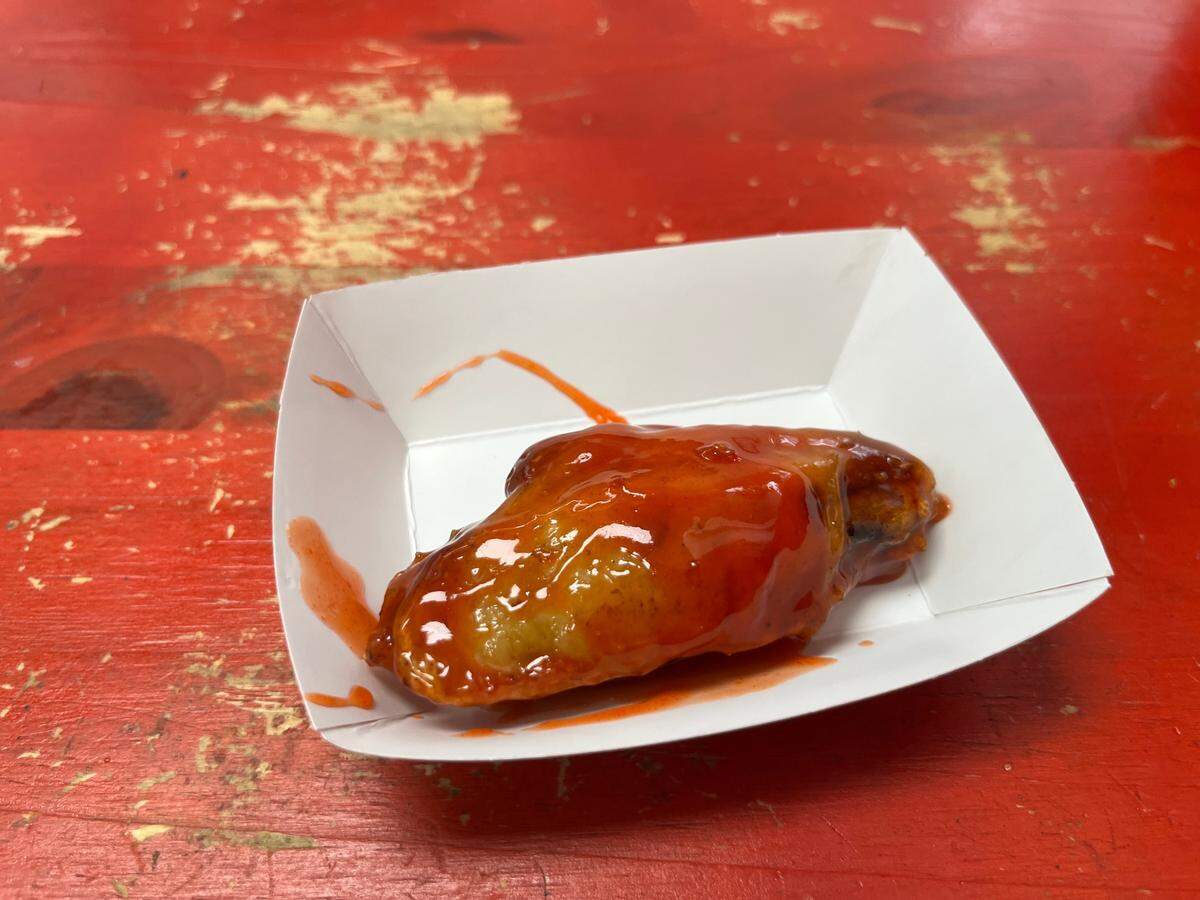 A strawberry wing at Mix Grill & Wings.