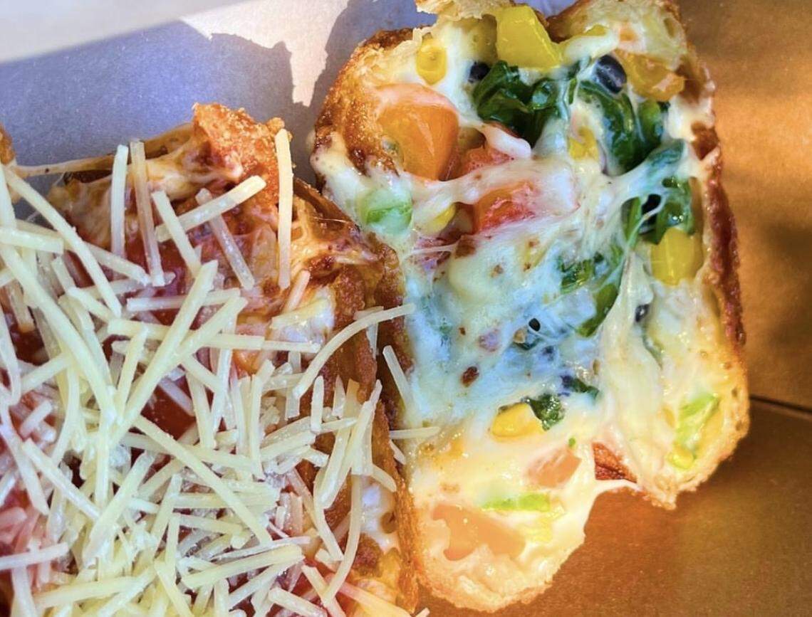 Eggroll Company offers a variety of favors, including pizza eggrolls and veggie versions.