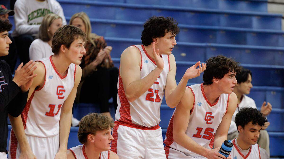 The Charlotte Catholic bench looks on as Hopewell makes a late run during the 1st half. Charlotte Catholic hosted the first round of the NCHSAA basketball playoffs vs. Hopewell on Tuesday, Feb. 25, 2025.