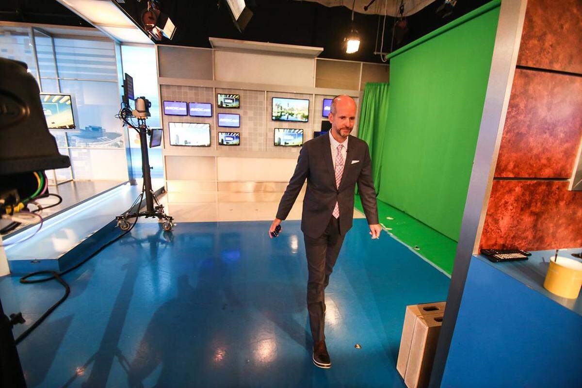 Brad Panovich has dinner with his family, then puts the kids to bed on his evening break before heading back to the station to do the 11 o’clock news.