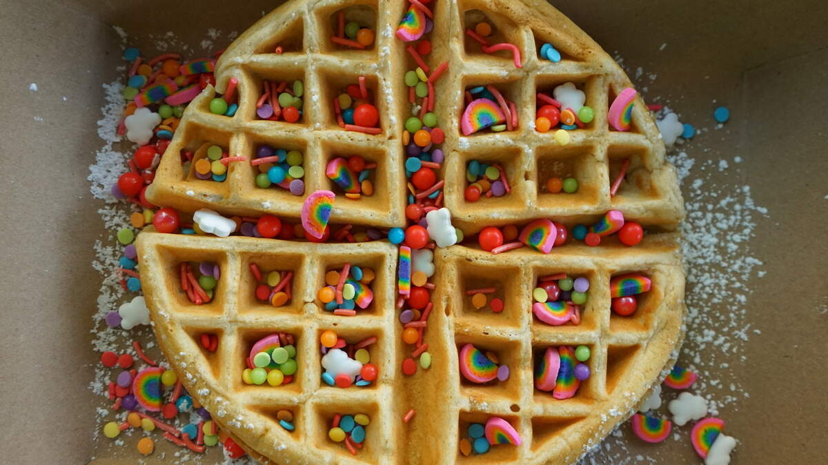 Golden Cow Creamery partnered with two other Charlotte companies, Cast Iron Waffles and Enderly Coffee Co. to produce the new breakfast offering, Golden Waffles.