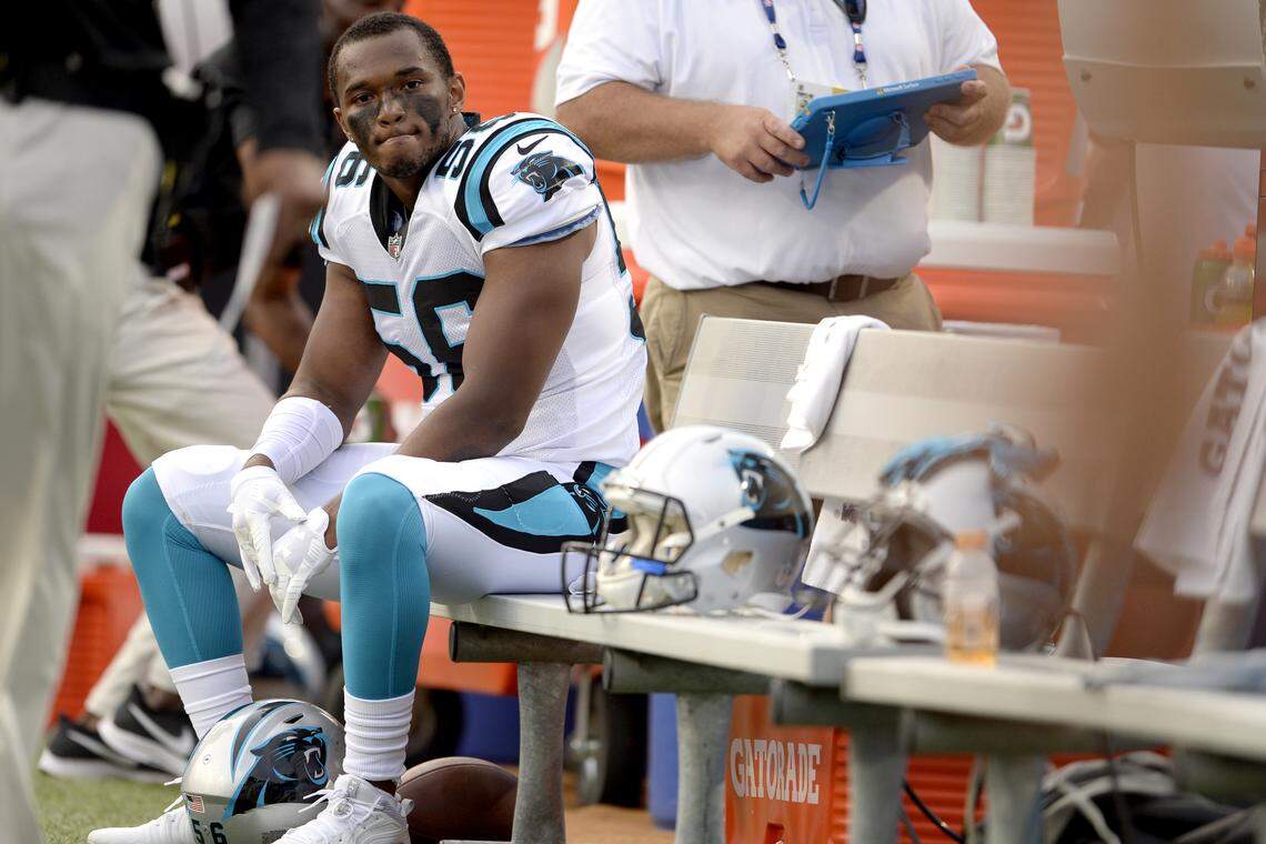 Carolina Panthers linebacker Jermaine Carter.
