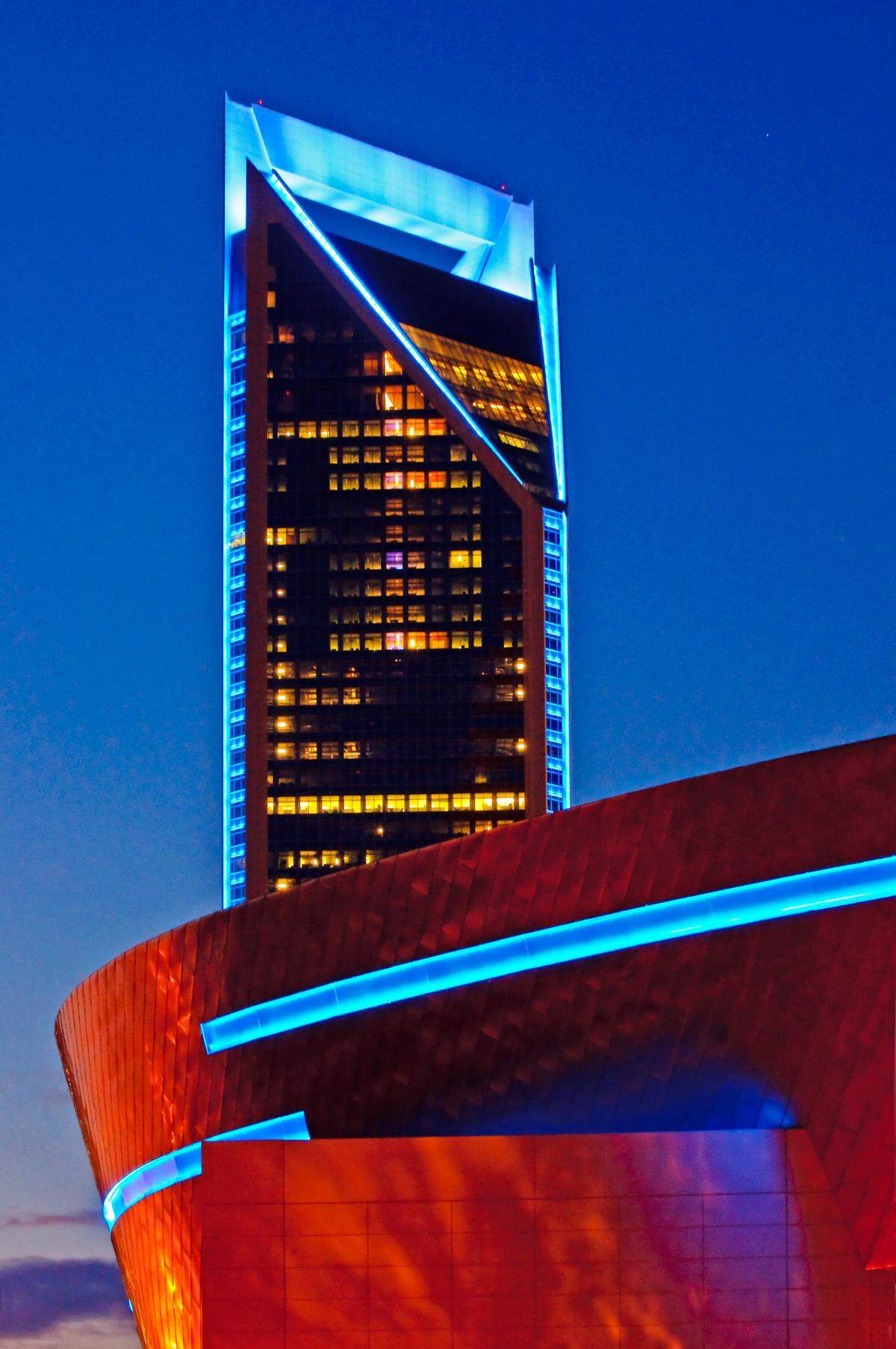 Duke Energy Center light shows.