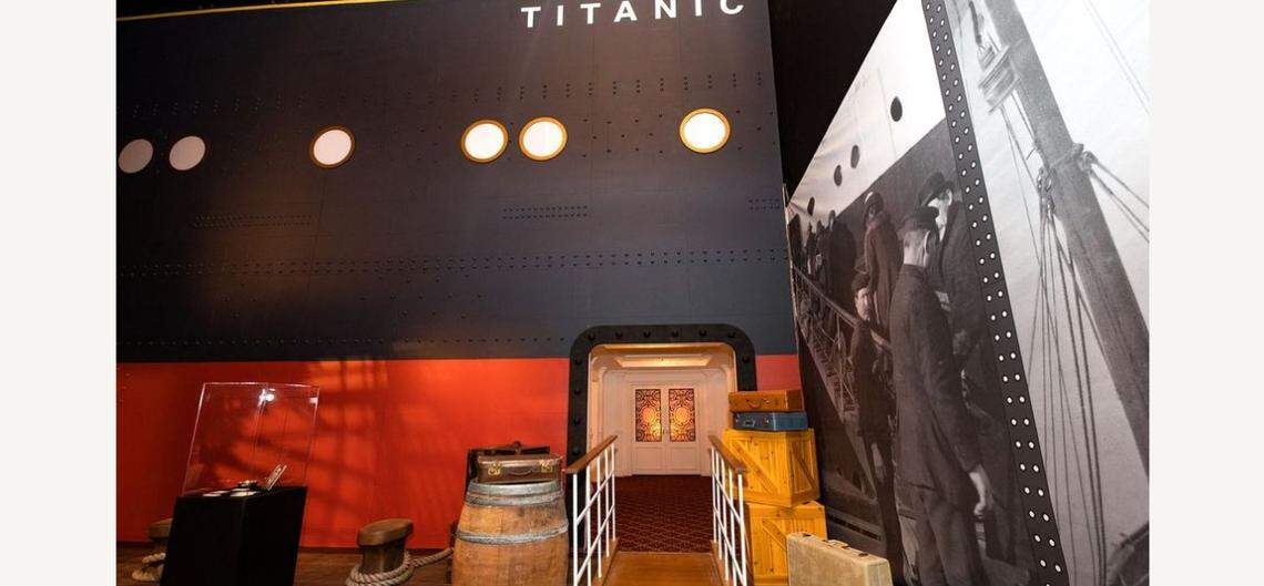 Shown is the exhibition’s recreated boarding area of the Titanic.
