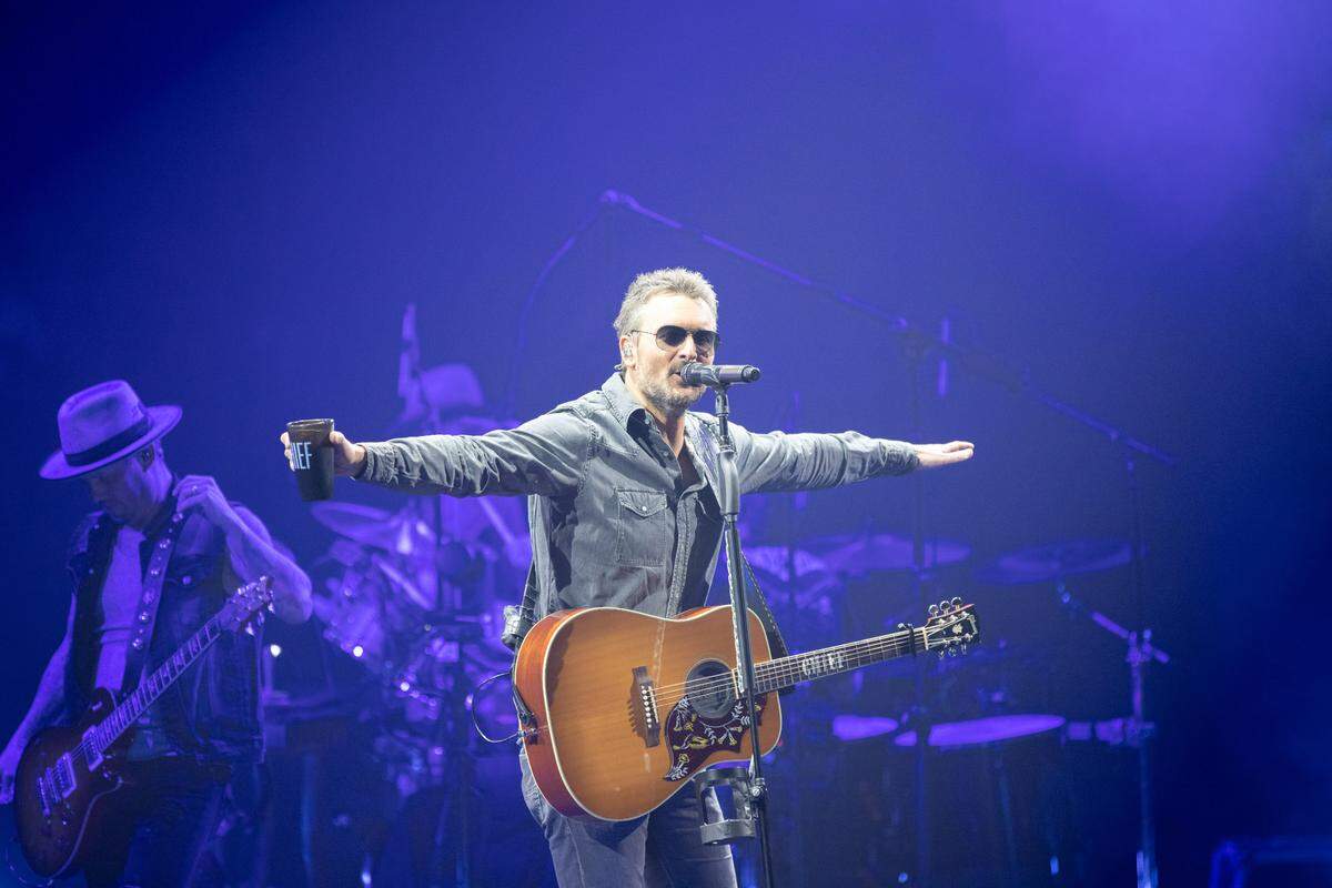 Eric Church at Spectrum Center in Charlotte on Saturday night during his “The Gather Again Tour.”