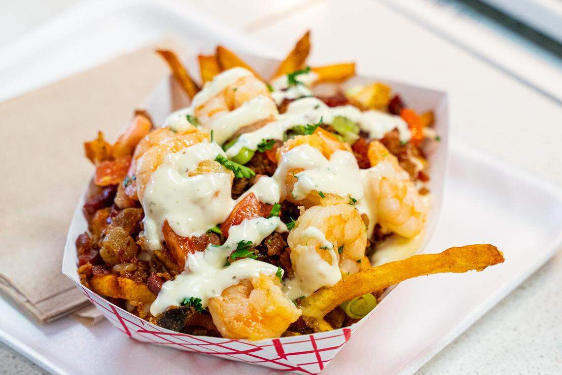 Smokey Bacon and Shrimp Fries at What The Fries.
