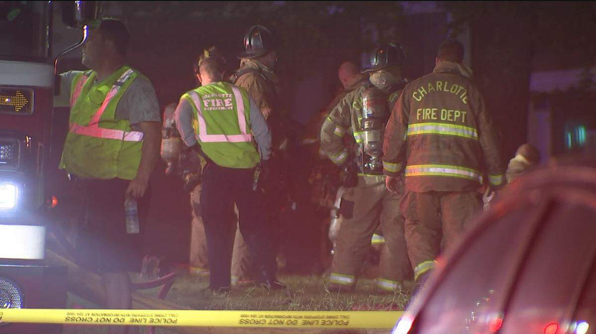 One person died Monday night in a fire at a home in northeast Charlotte, the Charlotte Fire Department said.