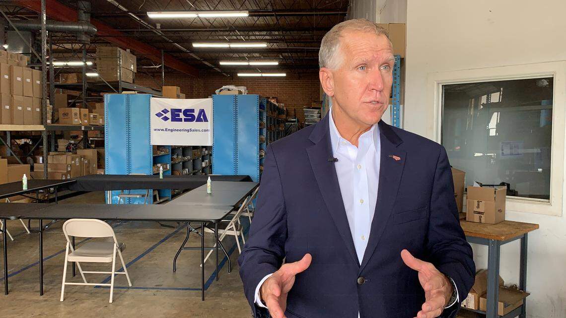 Tillis visits Charlotte to tout PPP business loans, but skips RNC festivities
