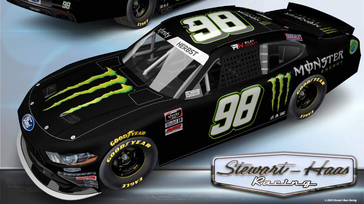 Riley Herbst will pilot the No. 98 Ford Mustang in the NASCAR Xfinity Series for Stewart-Haas Racing in 2021. Monster Energy will serve as the primary sponsor.