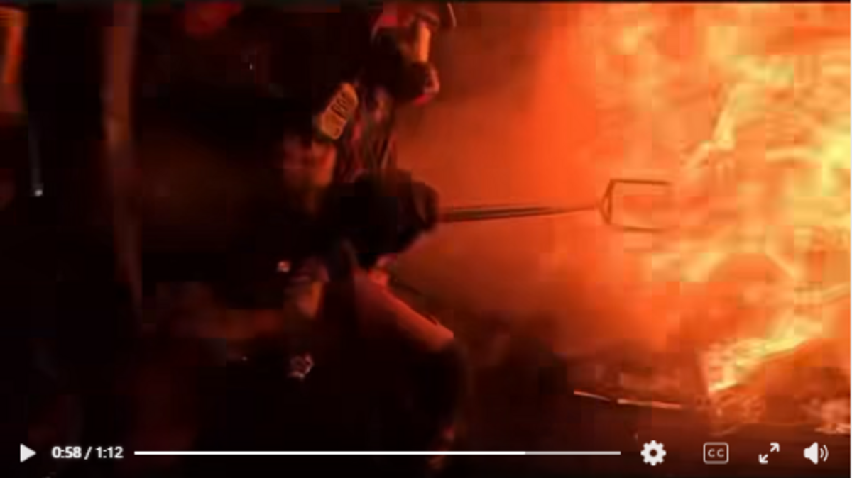 Video shared by the Charlotte Fire Department shows firefighters had to cut a hole in the roof of a home struck by lightning on Tremaine Court.