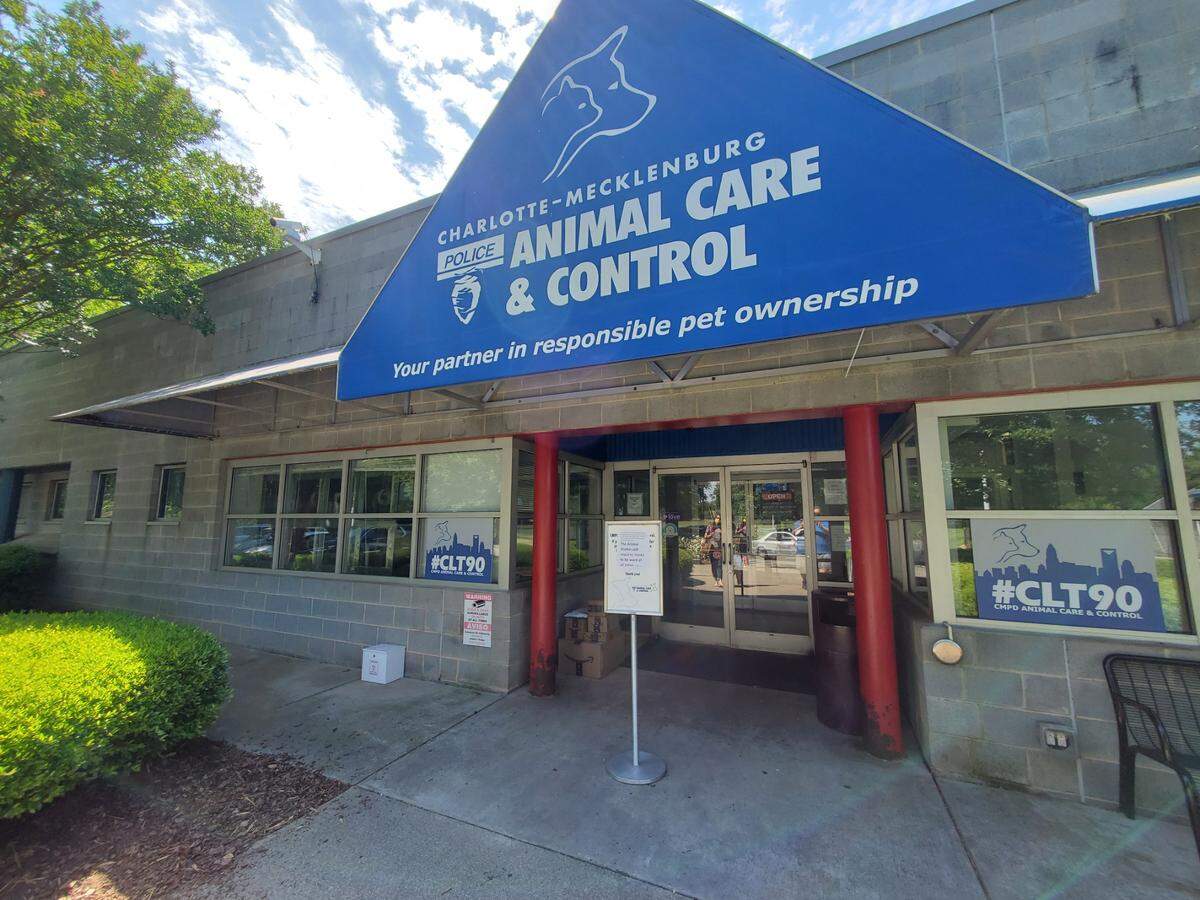 The Charlotte-Mecklenburg Police Department’s Animal Care and Control office is located at 8315 Byrum Drive near Charlotte Douglas International Airport.