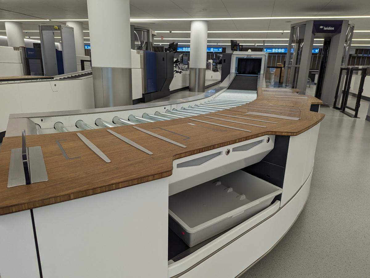 Checkpoint 1 will have eight screening lanes when it opens in time for holiday travel at Charlotte Douglas International Airport.