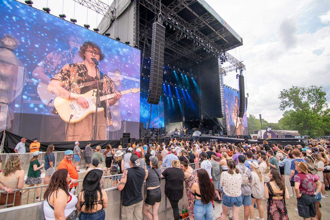 David Kushner on the screens at the Coors Light Stage at Lovin’ Life Music Fest in Charlotte NC on May 3, 2024.