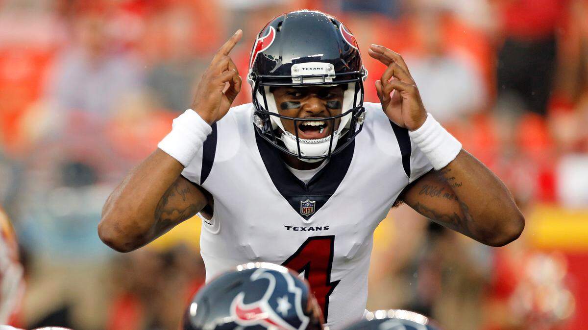 Houston Texans quarterback Deshaun Watson (4) will likely again be a target of the Carolina Panthers this offseason.