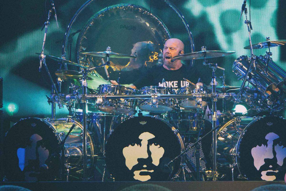 Jason Bonham performs at PNC Music Pavilion in Charlotte on Friday night.