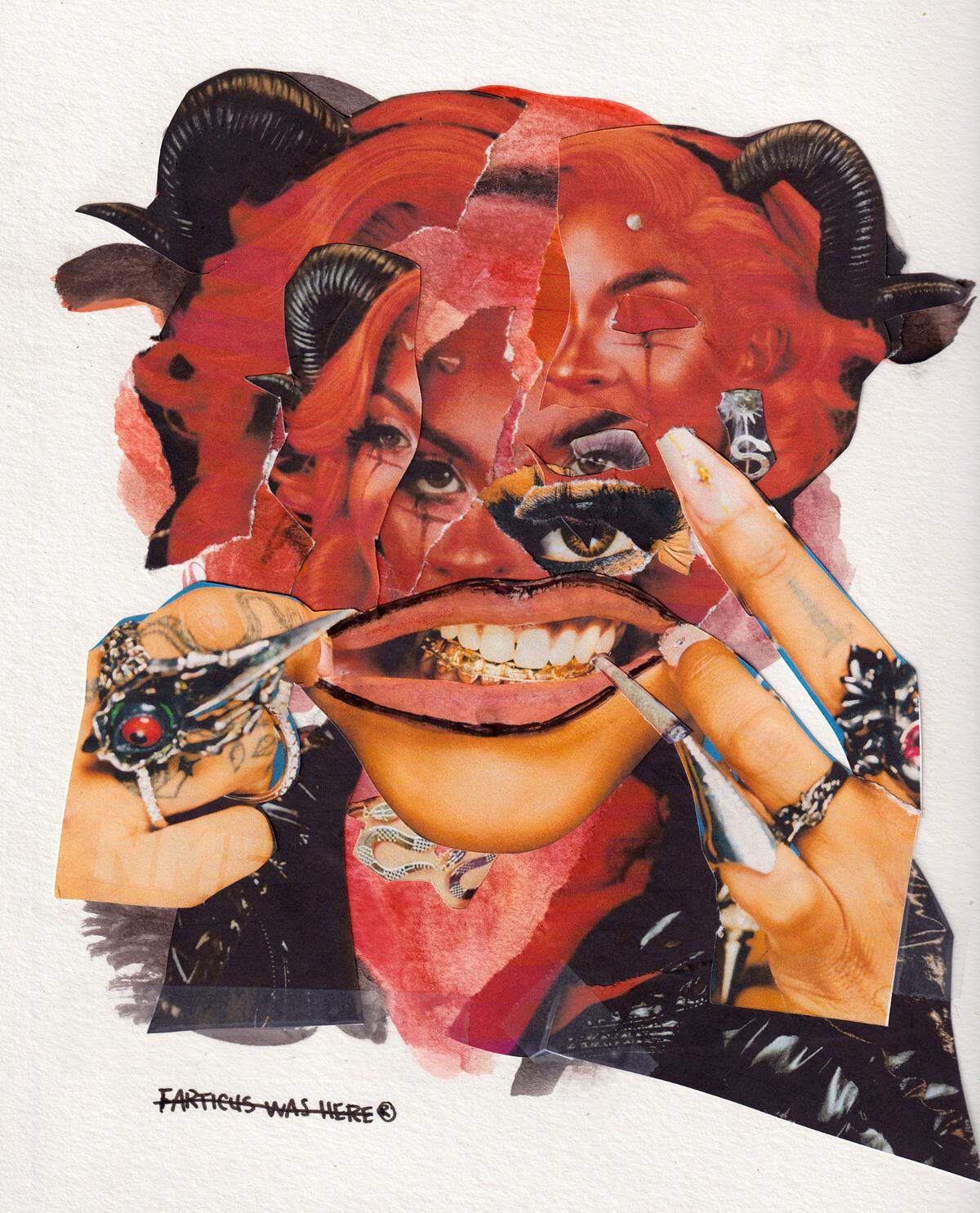 Charlotte artist Benjamin Moore created “rico nastyyyyyyy,” a collage featured in the LOCAL/STREET show. Viewers will see new works by local artists of color.