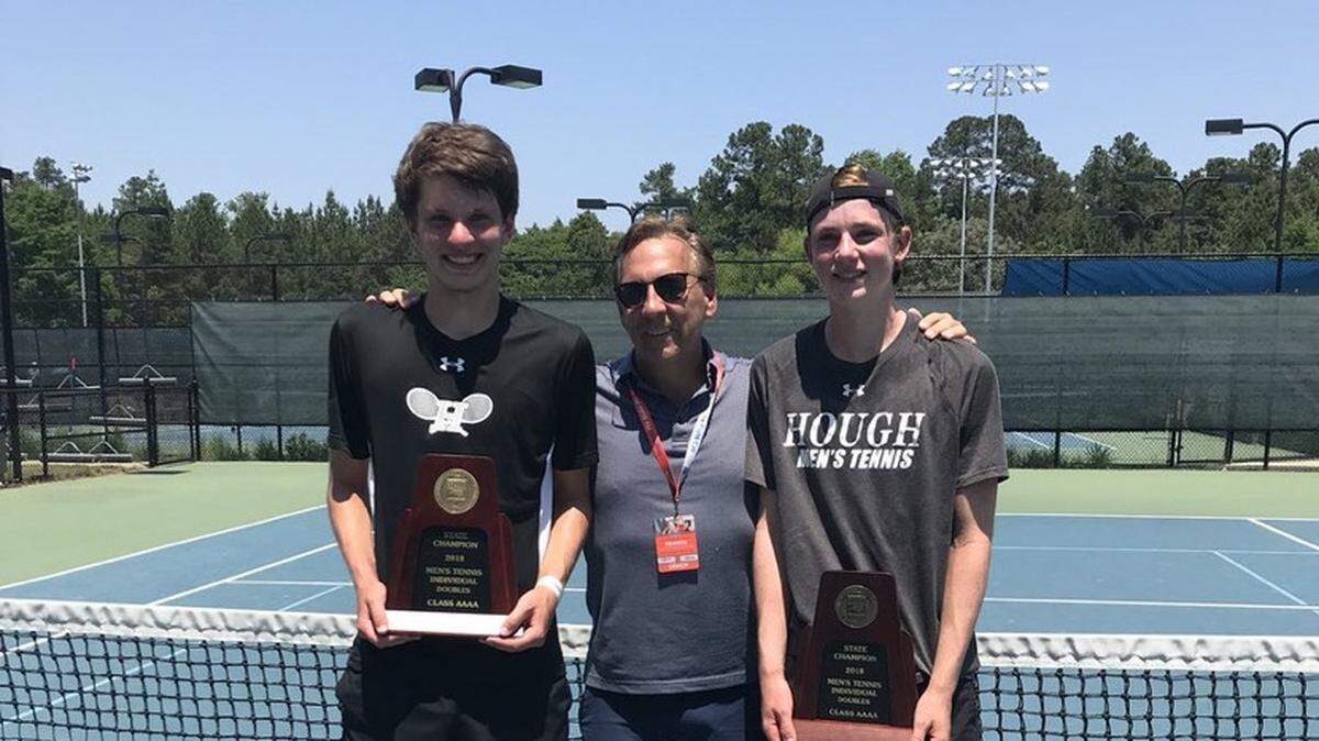Hough High's doubles team won the NCHSAA tennis championship Saturday