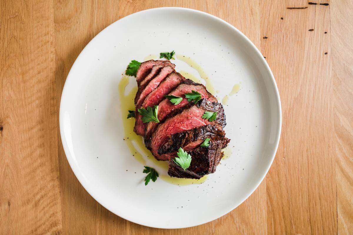 Grilled Joyce Farms Sirloin for two at The Jimmy in Myers Park.