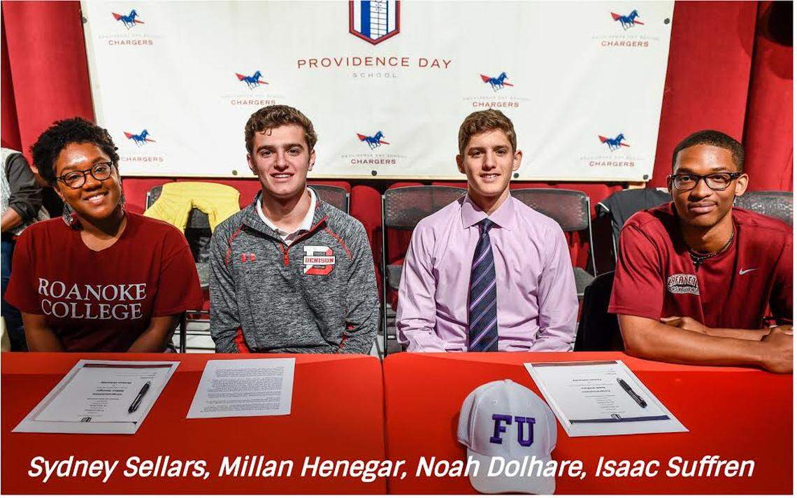 Providence Day had four student-athletes sign with colleges Monday