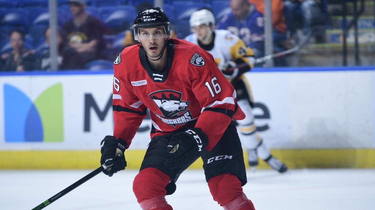 Charlotte Checkers center Alex True.