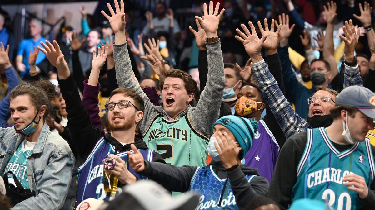 Charlotte Hornets and Los Angeles Lakers fans filled Spectrum Center in Charlotte, NC on Friday, January 28, 2022. The Hornets defeated the Lakers 117-114.