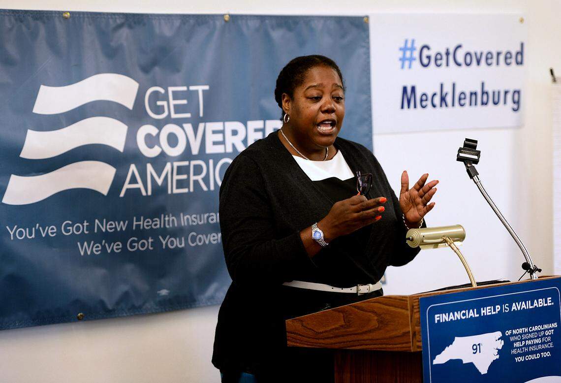 LaWana Mayfield of the Charlotte City Council speaks during the Affordable Care Act Open Enrollment Kick-off Breakfast on November 12, 2014 at the Legal Services of Southern Piedmont Annex in Charlotte, NC.