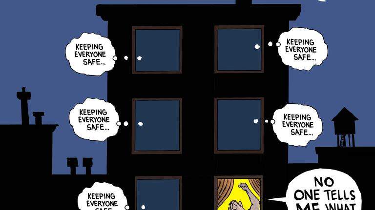 Kevin Siers cartoon: Blackouts in the time of Covid