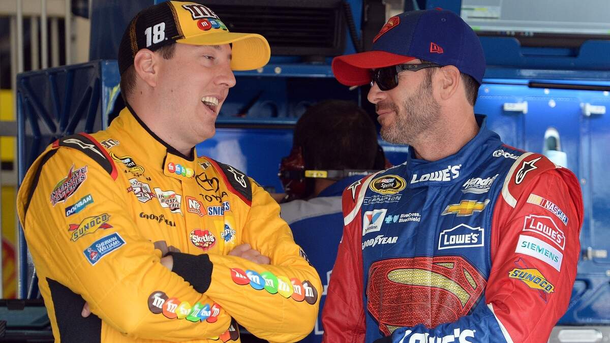 Jimmie Johnson, right, and Kyle Busch, left, would both be high selections if NASCAR had its own version of the NFL Draft.