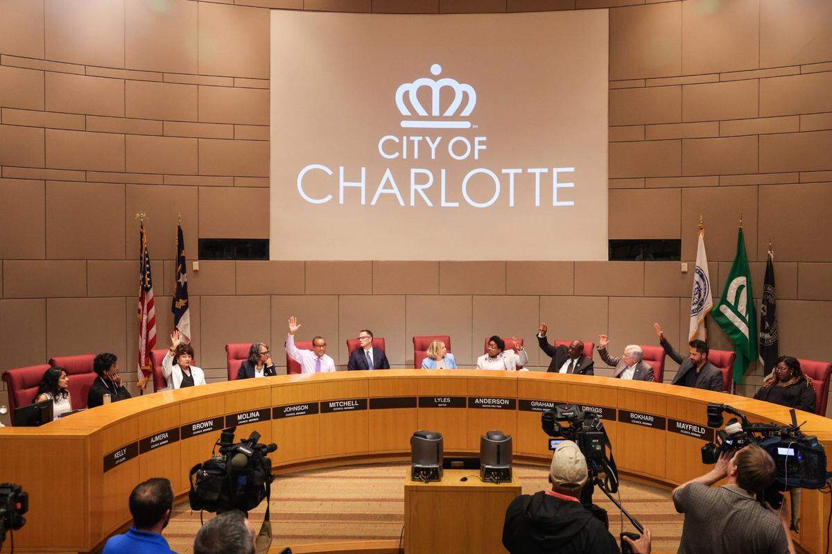 The Charlotte City Council votes in favor of an agreement to spent $650 million in tax payer money to renovate Bank of America Stadium, where the Panthers and Charlotte FC play, on Monday, June 24, 2024.