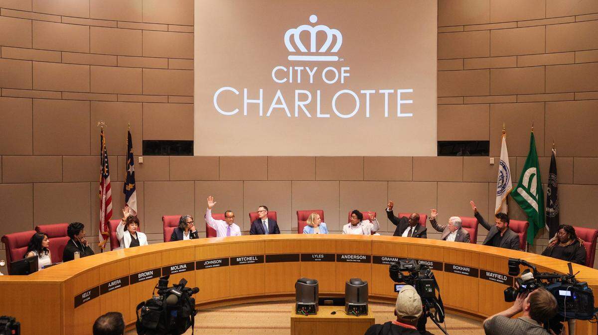 The Charlotte City Council votes in favor of an agreement to spent $650 million in tax payer money to renovate Bank of America Stadium, where the Panthers and Charlotte FC play, on Monday, June 24, 2024.