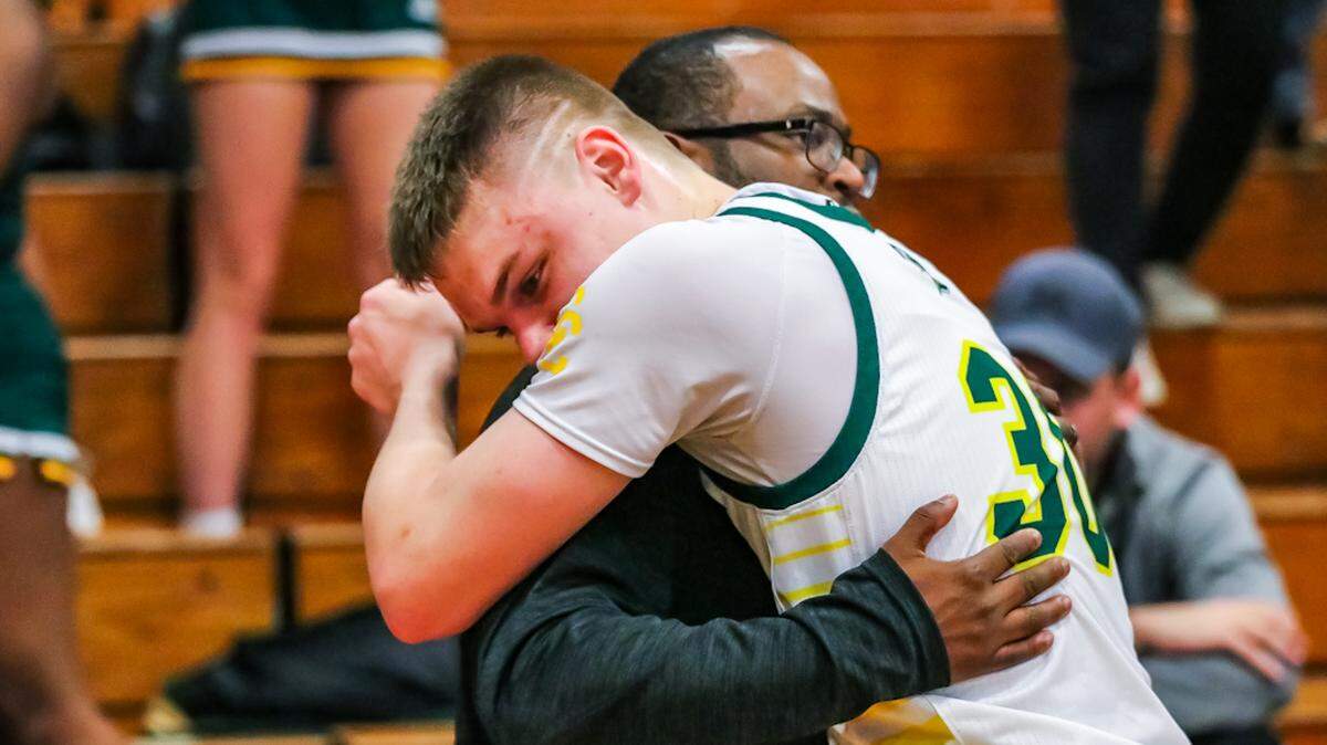 Central Cabarrus Gavin Bullock celebrates with tears of joy as his team wins the Regional Championship