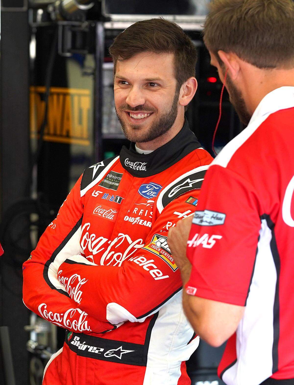 Daniel Suárez sporting the Coca-Cola name and colors at Charlotte Motor Speedway in an Observer file photo from May 2019.