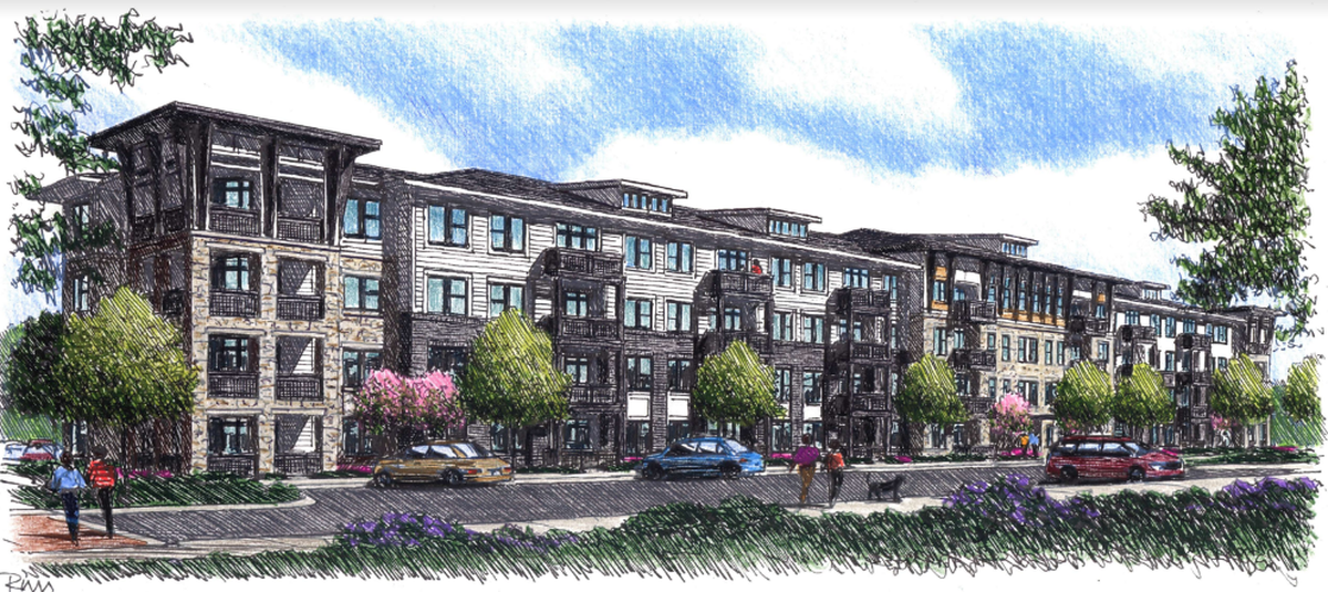 A developer is proposing to build nearly 300 apartments in north Charlotte’s Prosperity Village.