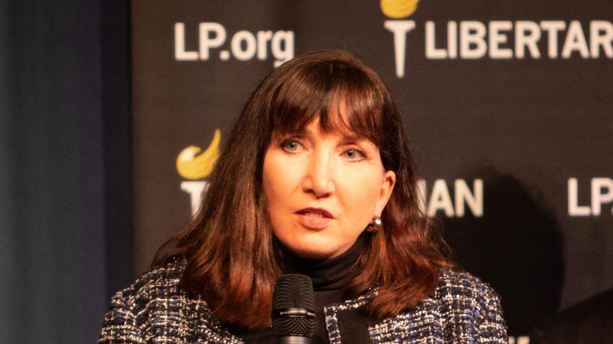 2020 US presidential candidate Jo Jorgensen of the Libertarian party