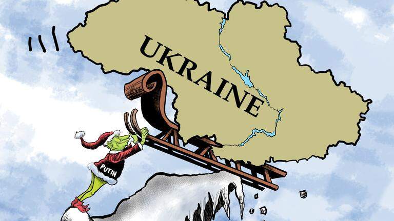 Kevin Siers cartoon: You’re a mean one, Mr. Putin