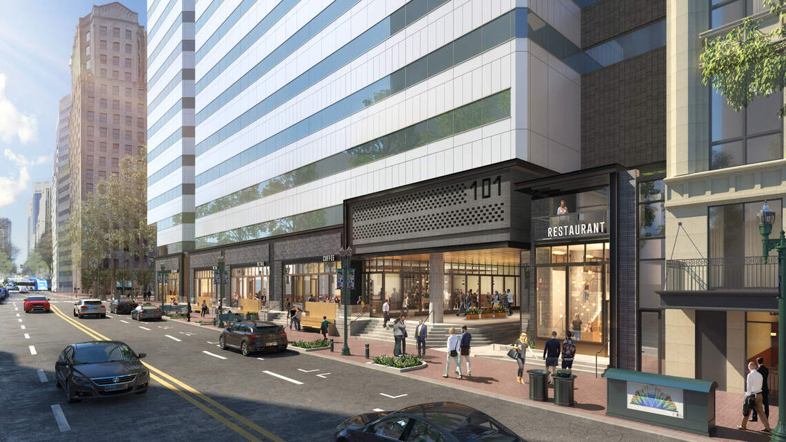 Prominent uptown tower to get $25 million overhaul, with revamped ground-level retail