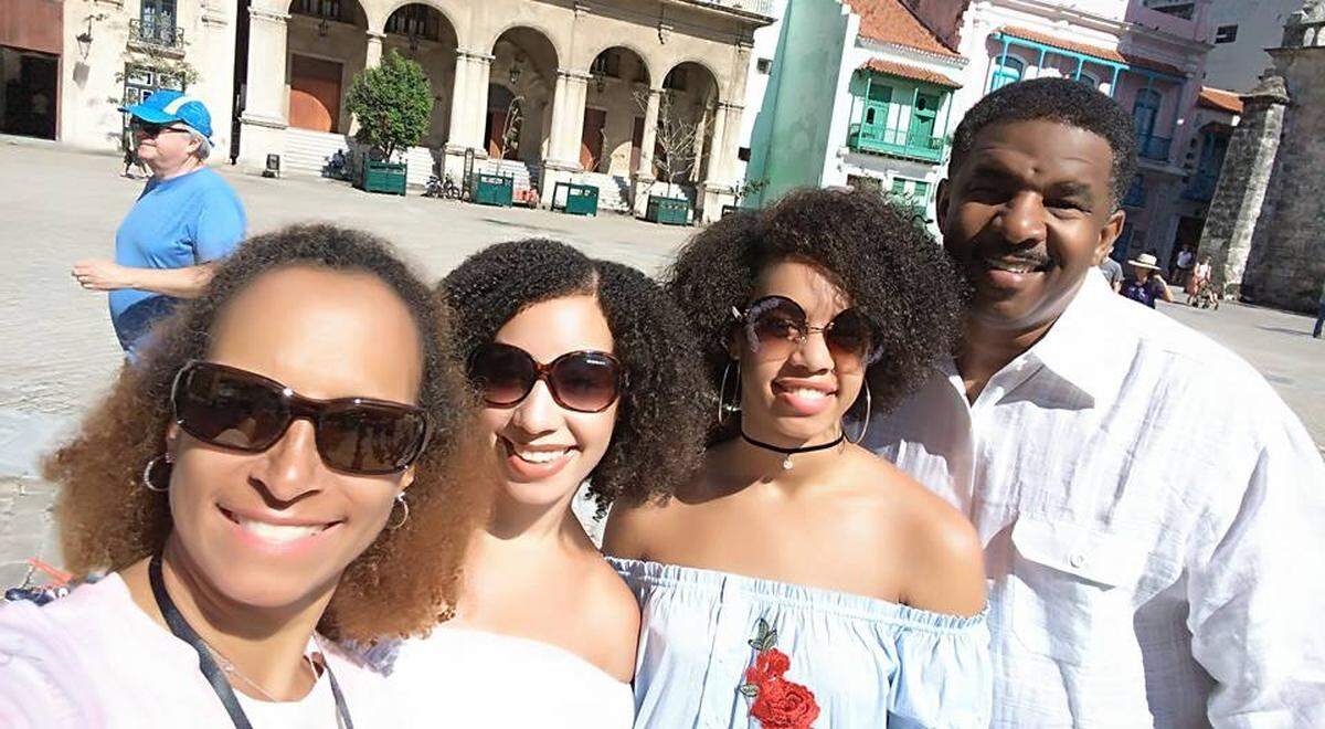 The Calhoun family, in a photo from a vacation to Cuba in 2017.