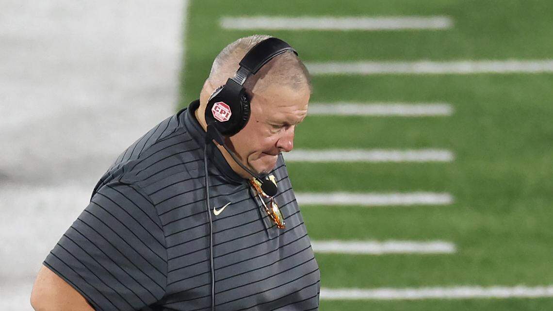 Charlotte 49ers head coach Biff Poggi stands along the team’s sideline during a loss to James Madison in August. Fired Monday, Poggi went 6-16 in less than two years as Charlotte’s head coach.